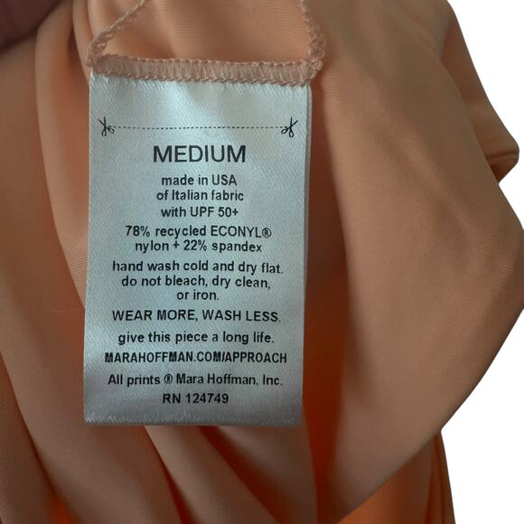 Mara Hoffman Lydia Peach Orange High Waisted Bikini Swimsuit Bottoms Size Medium - Picture 7 of 8